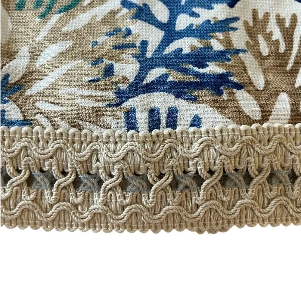 Handmade Nautical Hanging Towel Beachy Coastal Turtle Coral Blue